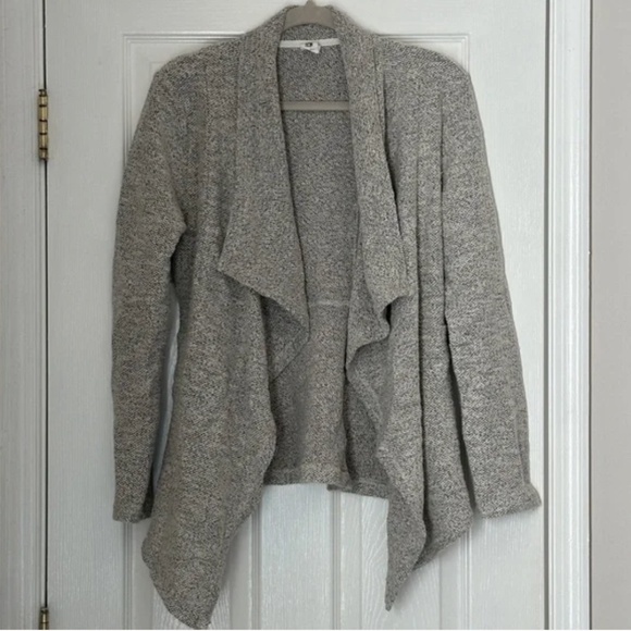 Women Flawless Boutique Drape Front Cardigan Jacket Gray Grey Size Small - Picture 1 of 4